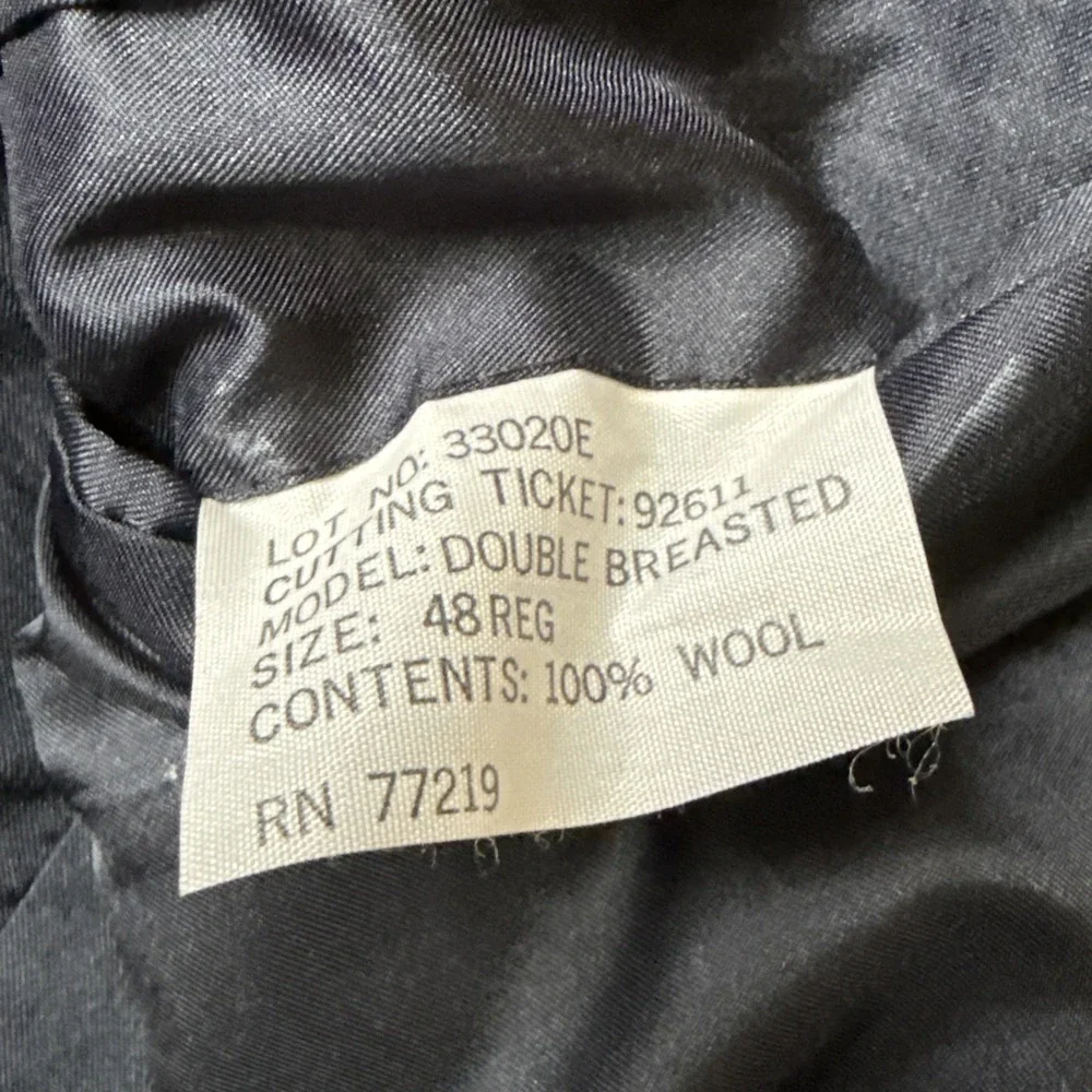 Pierre Balmain Double Breasted Blazer Jacket 48 Peak Lapel Gray Striped